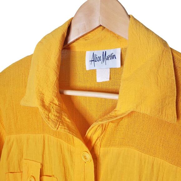 Alice Martin Vintage Marigold ladies large button up top size large - Picture 3 of 8
